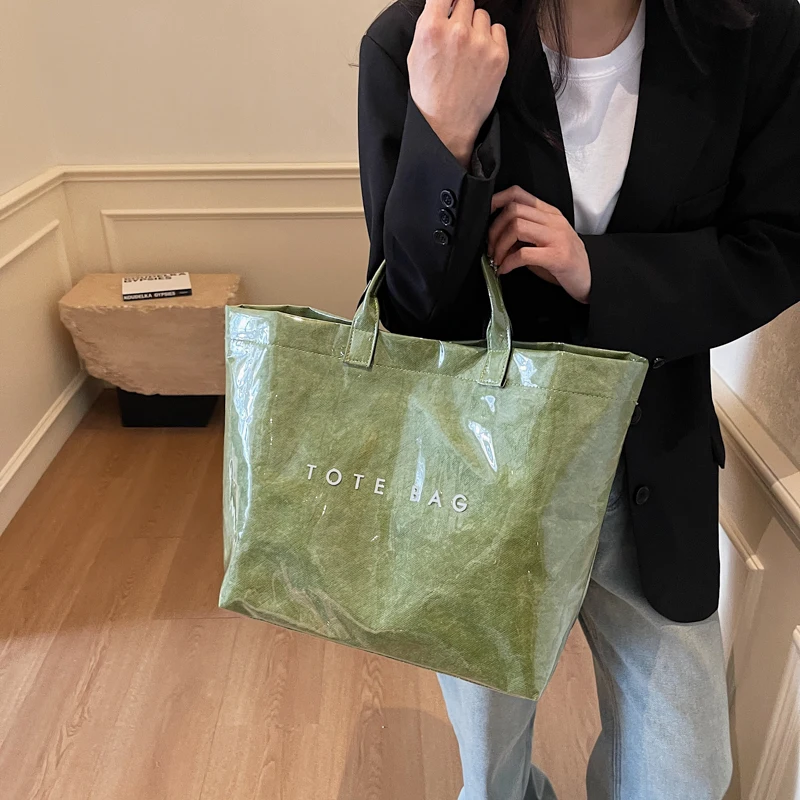 

Универсальная сумка на плечо из ПВХ, водонепроницаемая модная сумка-тоут из искусственной кожи, сумка на плечо для отдыха, сумка для покупок, работы, сумка для свиданий