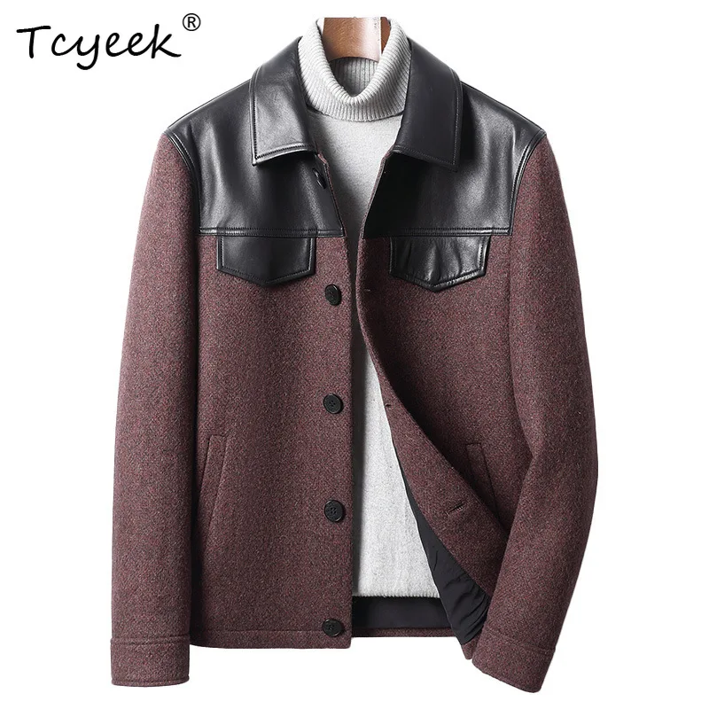 Tcyeek New 95% Wool Autumn Winter Mens Coat Thickened High Quality Men Jacket Business Causal Style Warm Clothing Abrigos Hombre