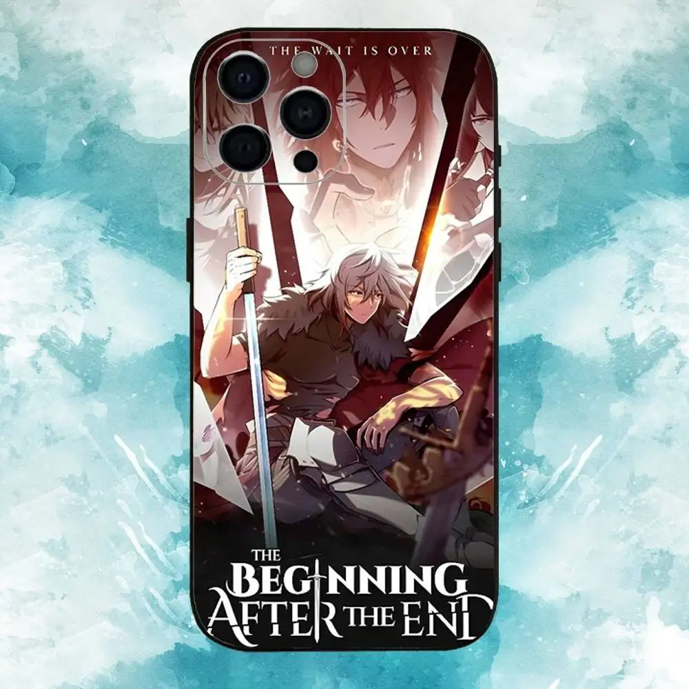 حافظة هاتف T-The B-Beginning After The End لهاتف iPhone17,16,15,14,13,12,11 Plus، Pro Max غطاء أسود ناعم