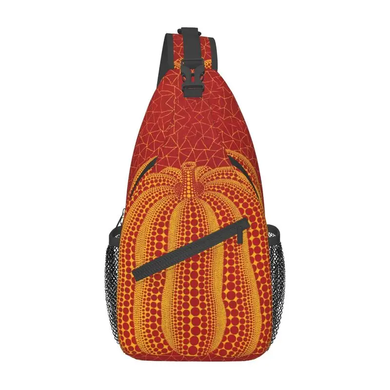 Yayoi Kusama Art Pumpkin Sling Chest Crossbody Bag para hombres, mochila de hombro fresca para senderismo