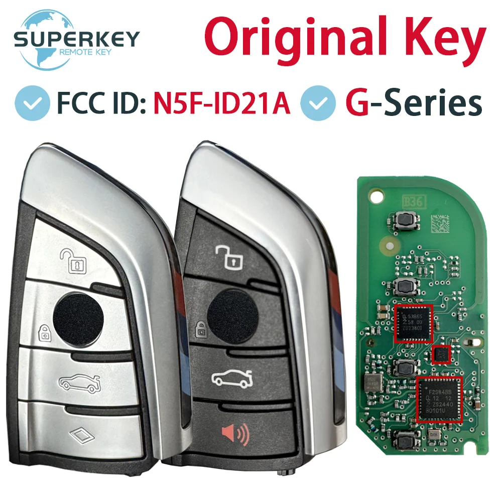 

FCC ID N5F-ID21A Original For BMW 3 5 6 7 X3 X5 X7 G Series G20 G30 G32 G11 Smart Remote Car Key ID49 434MHZ IC: 3248A-ID21A