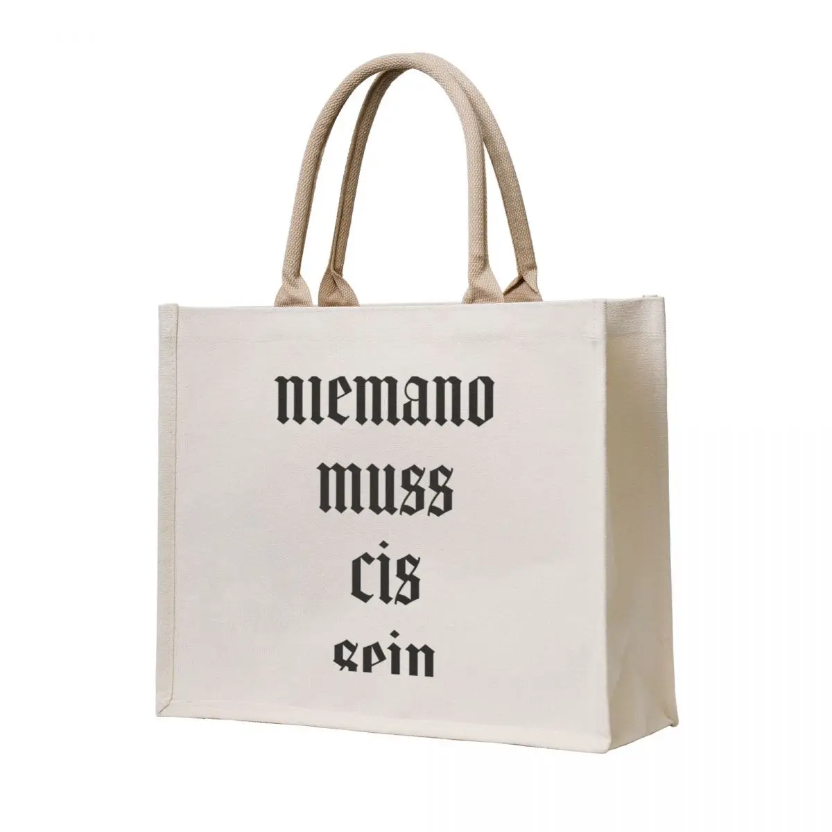 

Nobody has to be cis black Tote Bag Big bag Fabric bag large size bags Portable shopping