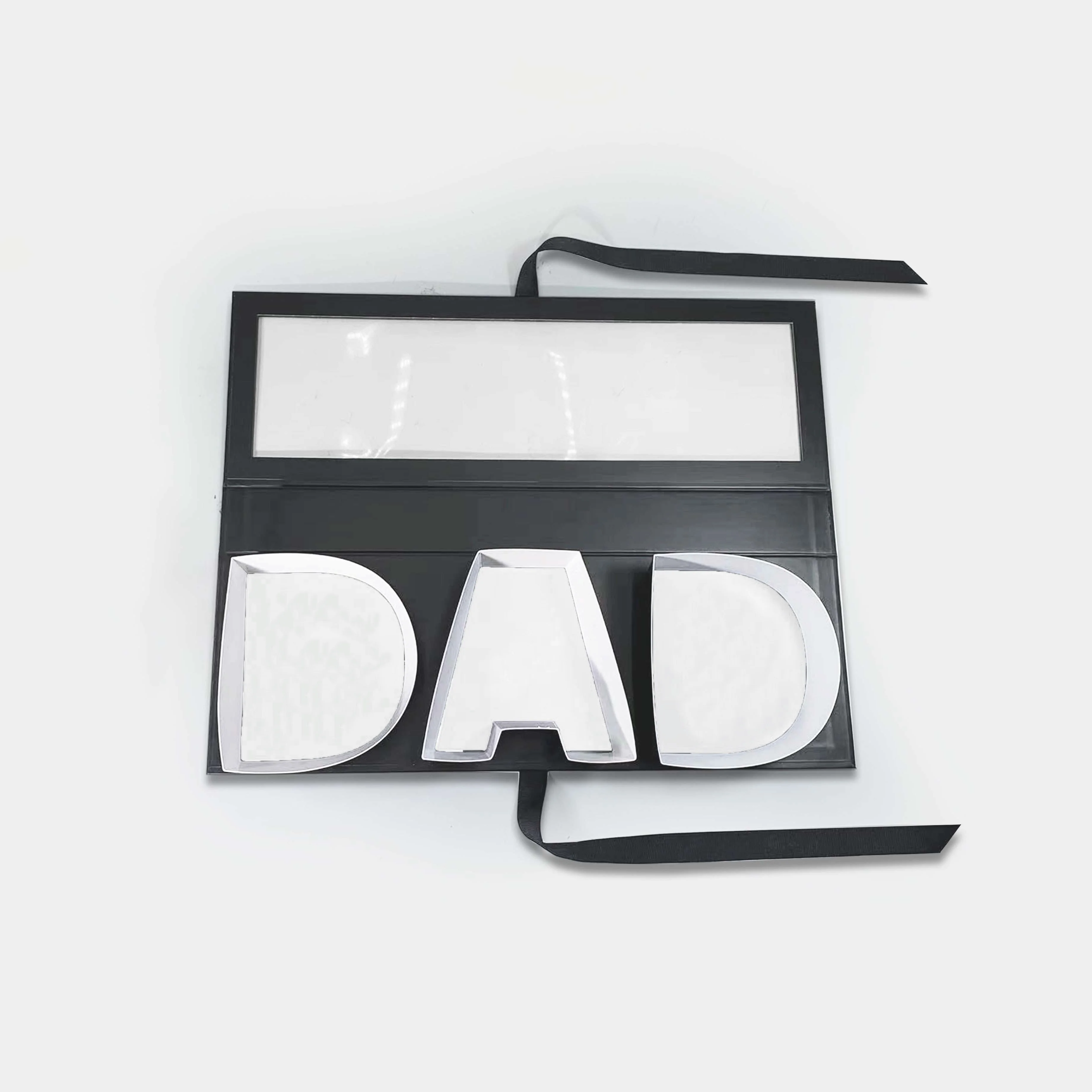 Geoto 17.3x6x2in | 44x15.3x5.2cm Dad Letter Shaped Box, Father’s Day Luxury Gift Box for Presents Packaging