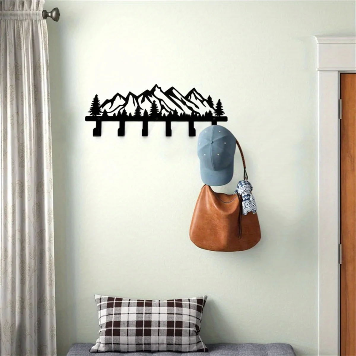 

AA25 Mountain Range Metal Wall Hook Set-Contemporary Style Rust- Clothes Hangers Key Holders Towel Racks