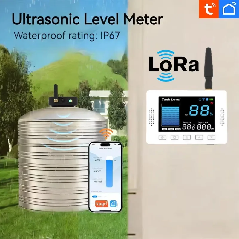 WiFi Industrial Ultrasonic Liquid Level Meter IP67 Waterproof Fuel Tank Liquid Leak Detection Sensor For Storage Tank Monitoring