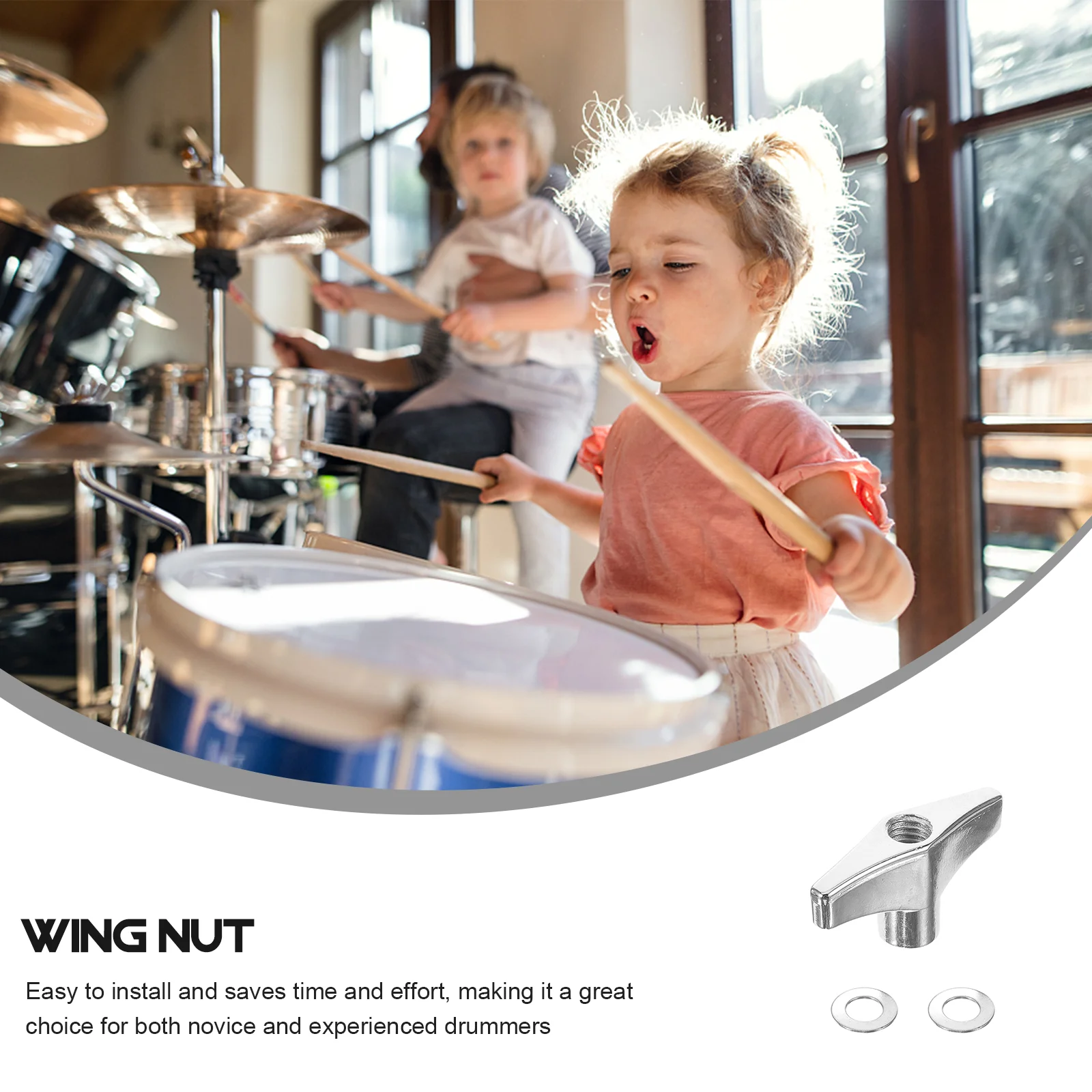 Cymbal Fixing Screw Cap Wiper Mounting Nut Snare Drum Stand Knob Jazz Set Accessories Gasket Butterfly Wing Fasteners Parts