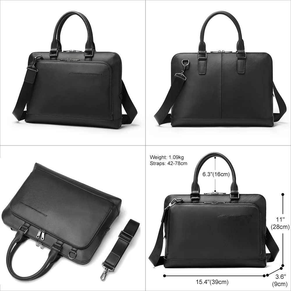 Heren Tas Echt Lederen Man Aktetas Voor 15 "Laptop Document A4 Business Mannelijke Messenger Bag Portfolio Сумка Дляноутбука