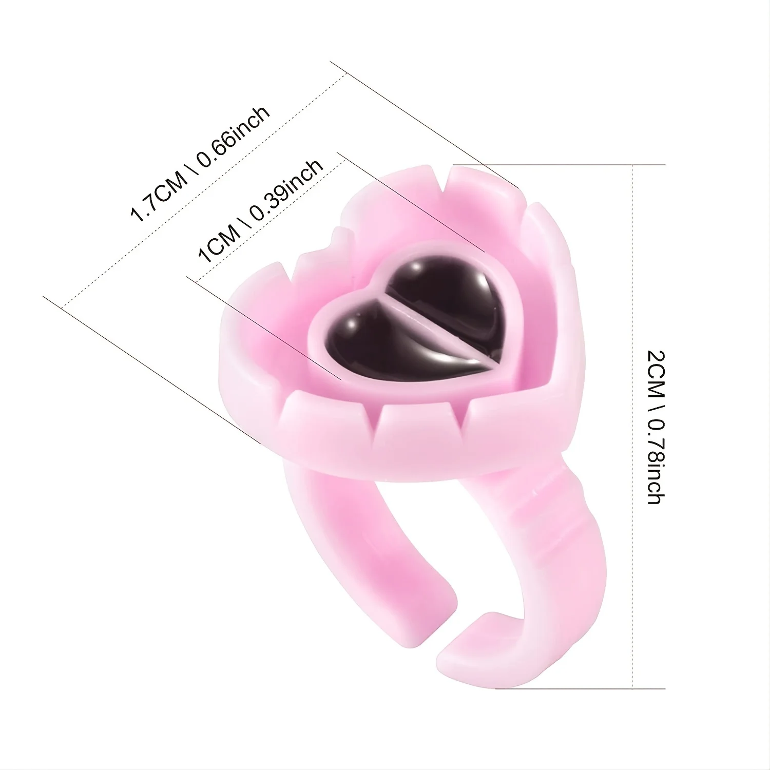 100 PCS Glue Rings Smart Glue Cups Lash Glue Holder Heart Glue Cups Lash Glue Rings Fanning Blossom Cups For Eyelash Extensions