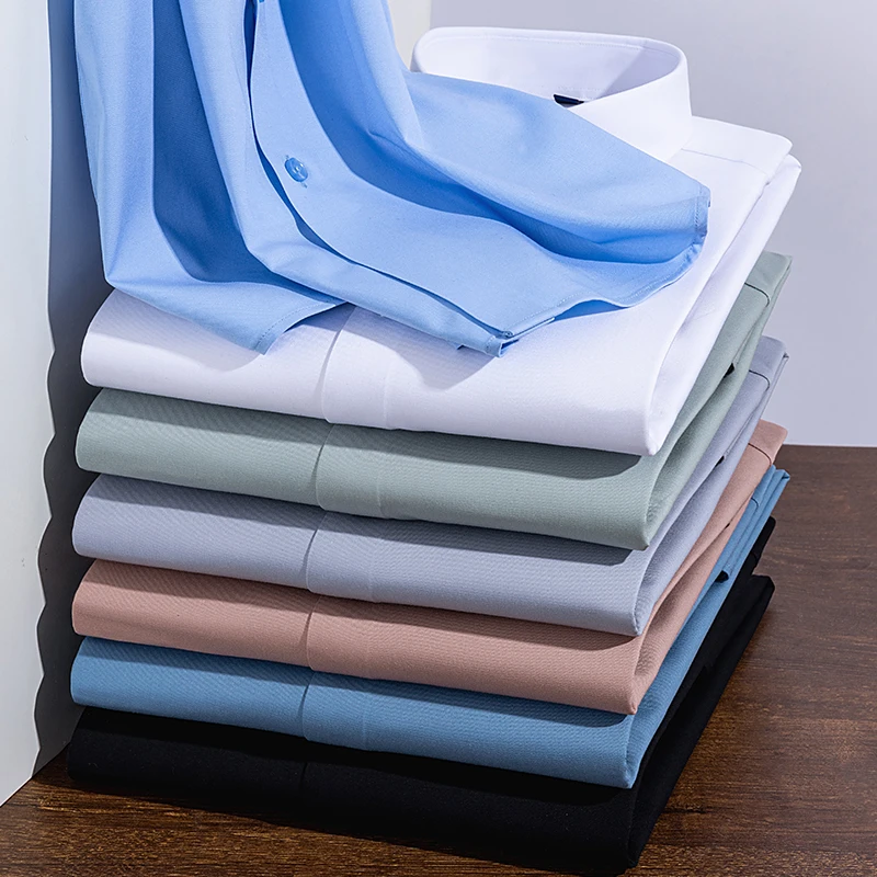 Quality Modal Men Shirt Long Sleeve Slim Fit Anti-wrinkle Non-ironing Slim Fashion Casual Business Office Shirts Men Long Sleeve