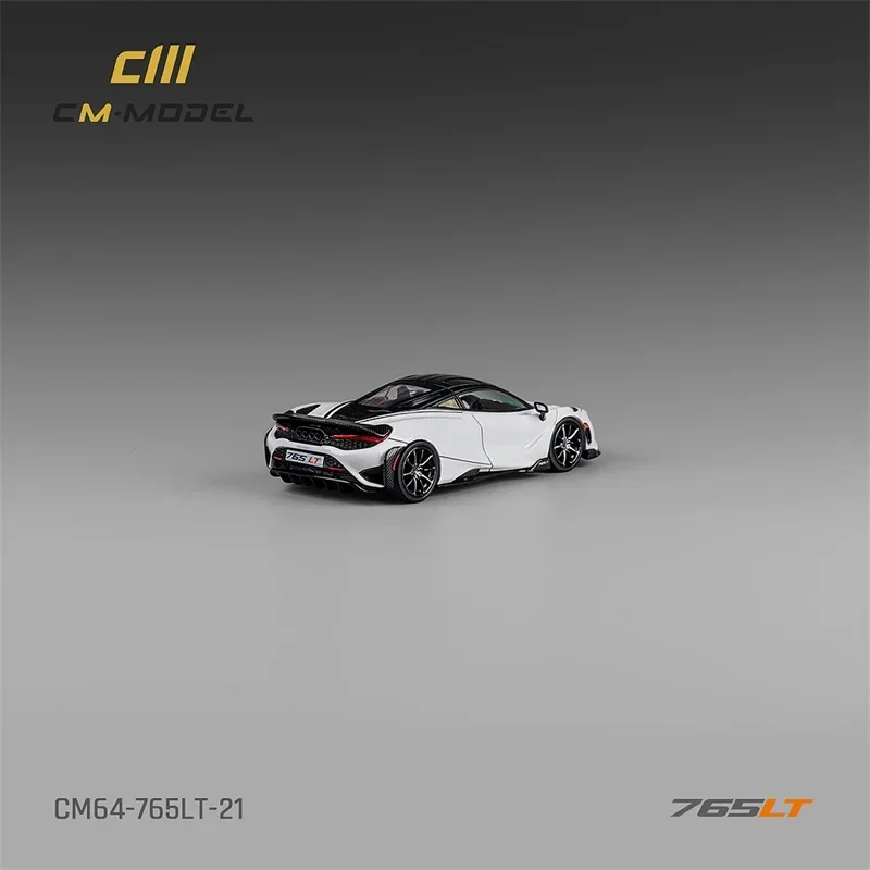 CM MODEL 1:64 765LT White with carbon hood White Diecast Model Car