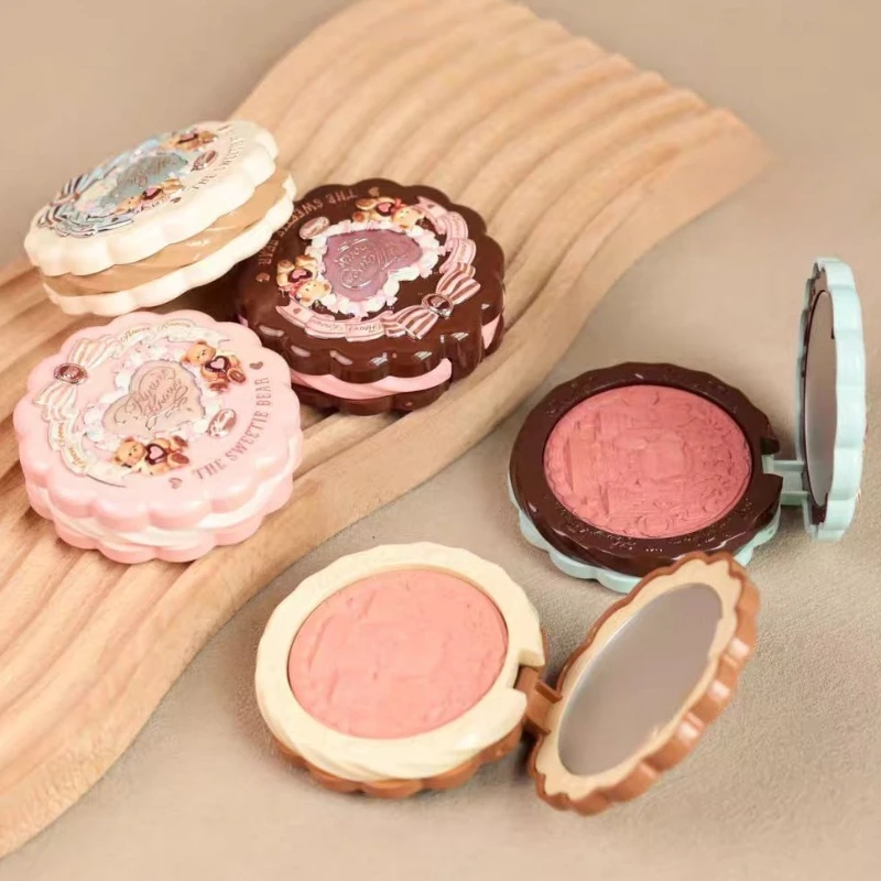 Flower Knows The Sweetie Bear Collection Powder Blusher Relief Matte Expansion Color Atmosphere Natural Delicate Cute Makeup