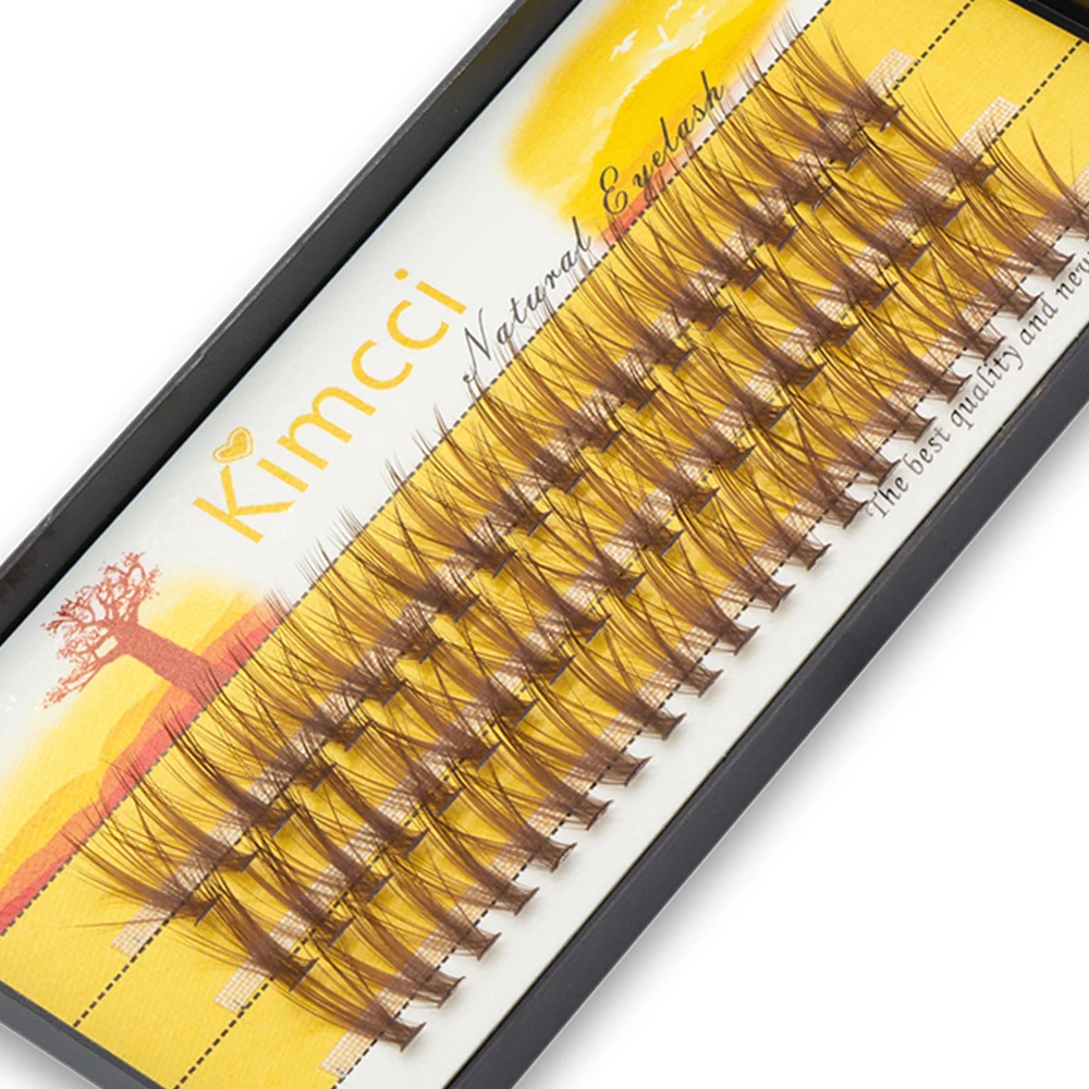 BROWN 60 Bundles Mink Eyelash Extension Natural 3D Russian Volume Faux Eyelashes Individual 30D Cluster Lashes Makeup Cilia