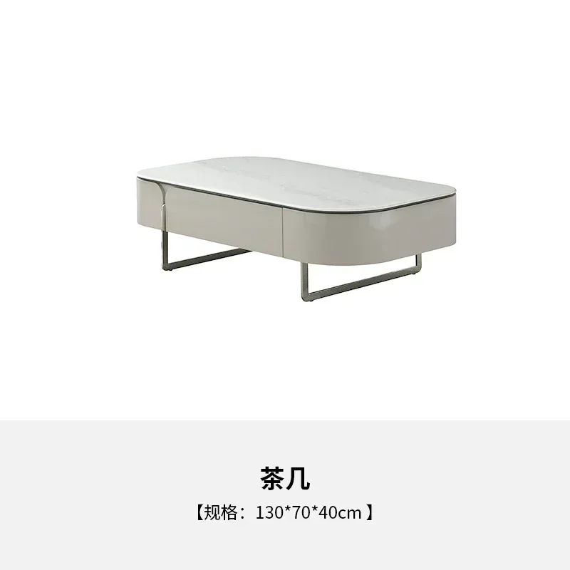 

Coffee table 2024 new living room household small apartment cream wind microcrystalline stone minimalist and advanced sense