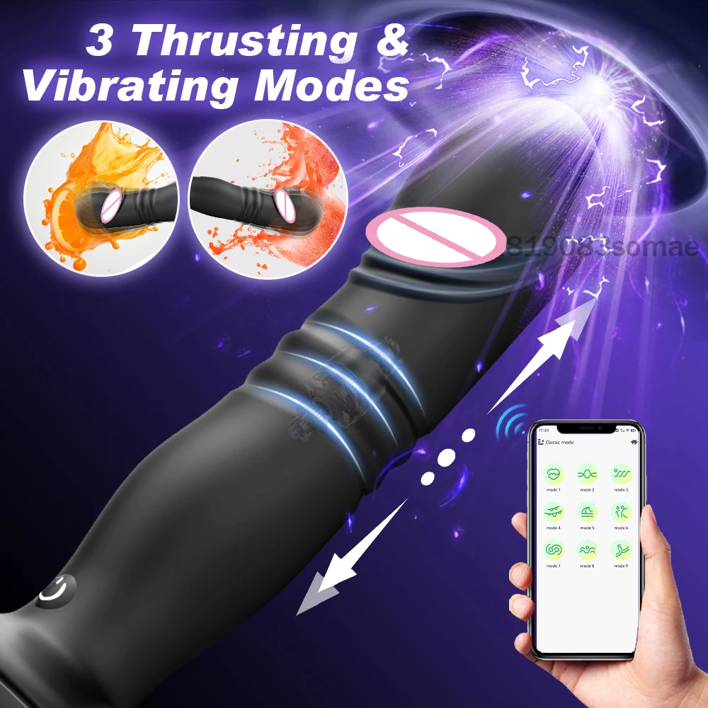 Thrusting Anal Plug Vibrator Wireless Control Prostate Massager Butt Plug Vibrating Suction Cup Dildo Adult Sex Toys for Men - Image 2