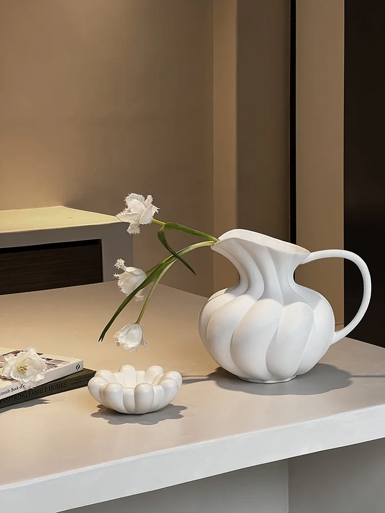 

Retro Large Flower Vase for Living Room Table Decoration Folk Sle Water Cultivation Home Decorations Cerc Material