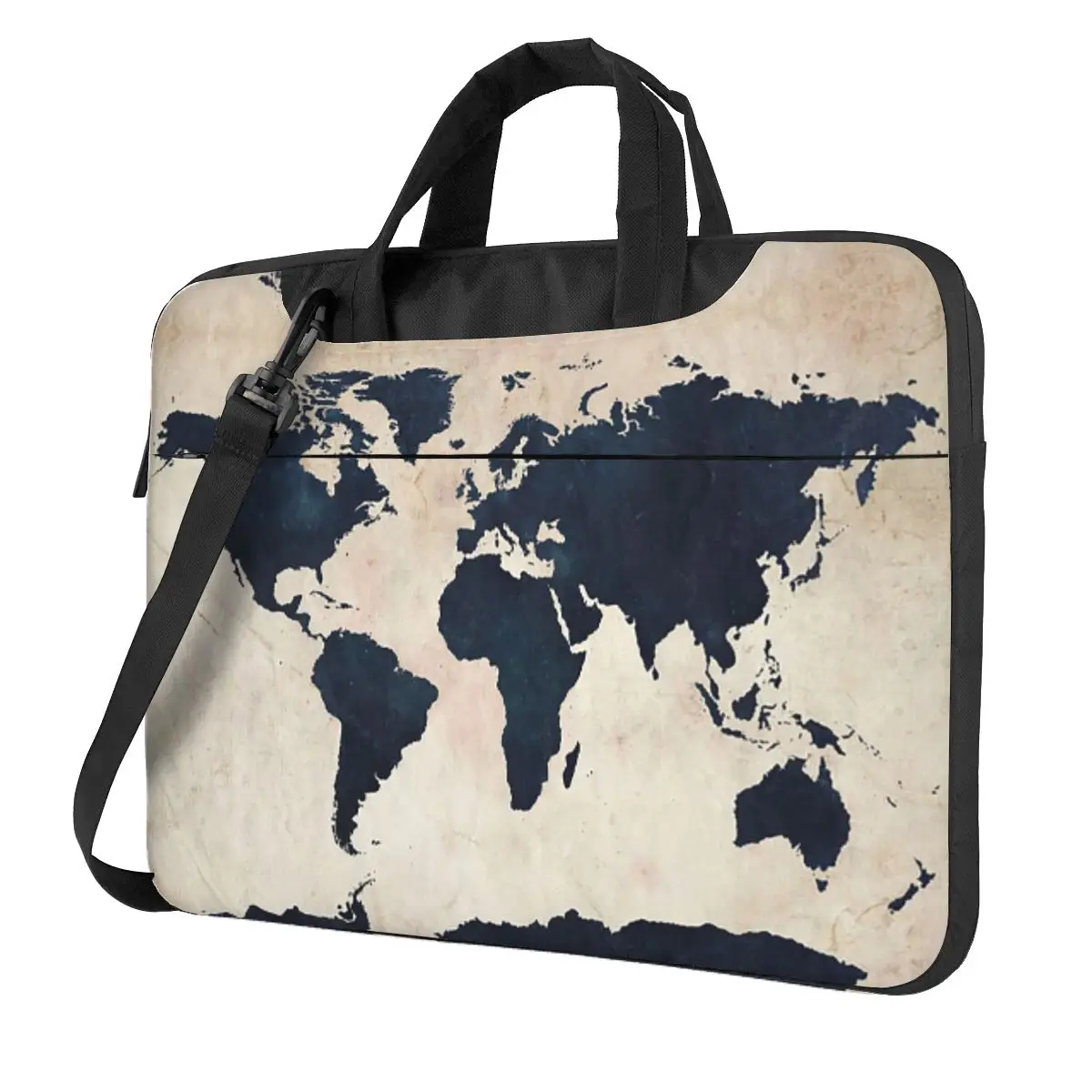 

Карта мира, потертая темно-синяя сумка через плечо для ноутбука, сумка для компьютера, устойчивая защитная сумка для ноутбука для Macbook Pro Lenovo