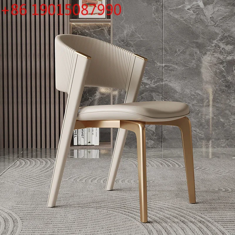 Light luxury household small apartment Italian minimalist high-end hotel restaurant designer leather chair