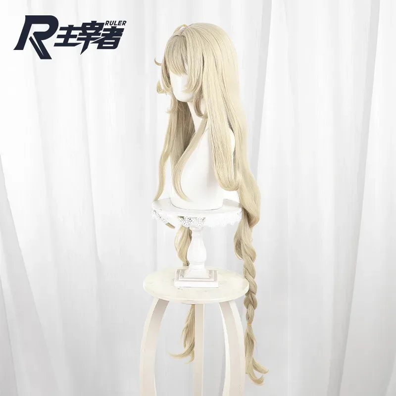 

Game Genshin Impact Alice Cosplay Wig Light Blonde Long Heat Resistant Fiber Hair Halloween Party for Women Accessory Propx,5;d'