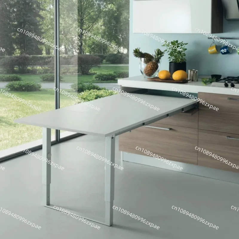 Two-foot Folding Track Hidden Drawer Kitchen Side Table Slide Multi-section Track Folding Pull Out Table Rail