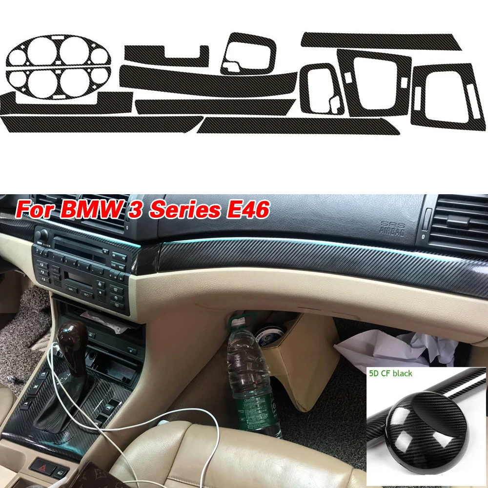 

Для BMW 3 серии E46 4 двери 5D узор из углеродного волокна внутренняя отделка DIY наклейки