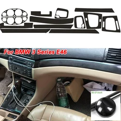 For BMW 3 Series E46 4 DOORS 5D Carbon Fiber Pattern Interior DIY Trim Decals
