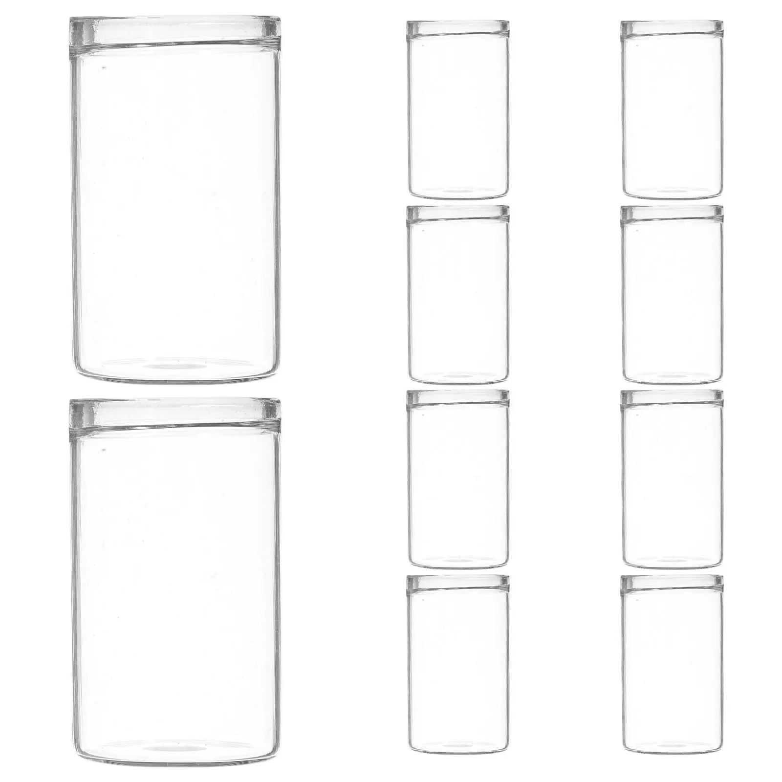 10Pcs Mini Glass Terrarium Vases Test Tube Style for Succulents Moss Granular Soil Maifan Stone Micro Landscape Decoration Small