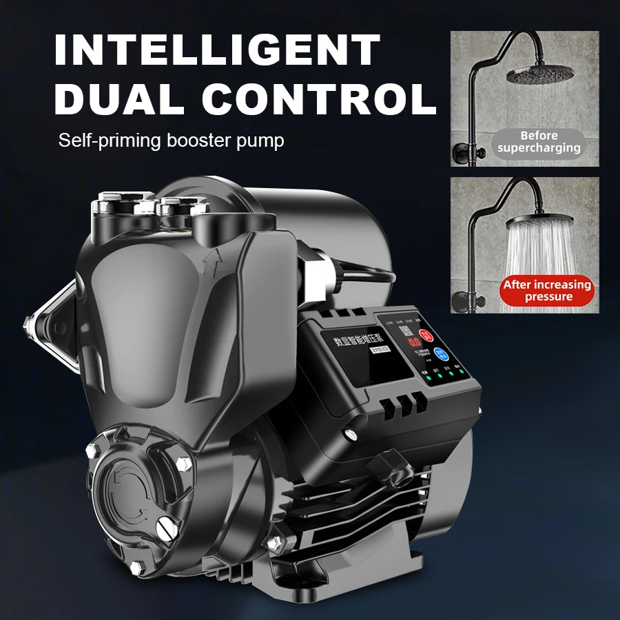 Intelligent Water Booster Pump High Pressure Digital Display Dual Control Household Self‑Priming Water Pump For Home Shower