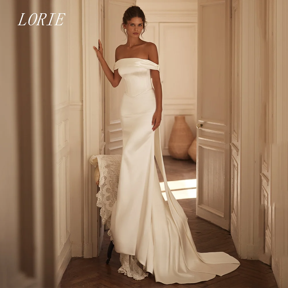 

LORIE Luxury Mermaid Wedding Dress Elegant Off The Shoulder Bridal Dresses Simple Self Cultivation Wedding Gown Customized 2026