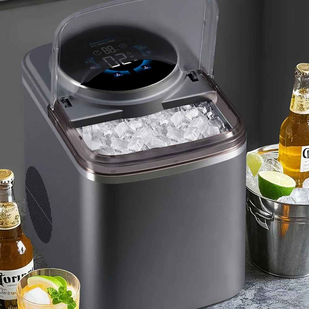 Fully Automatic Home Ice Maker Portable Automatic Mini Ice Cube Maker Machine 16KG Daily Countertop Ice Capacity