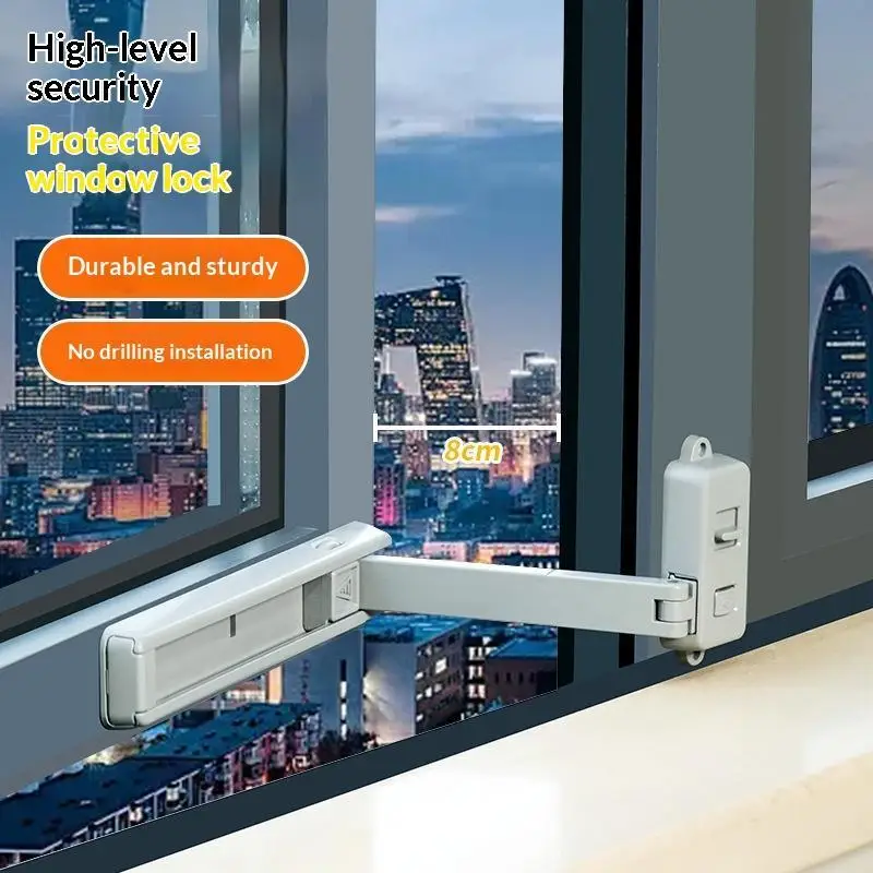 Fall Prevention Window Safety Lock Child Proof Restrictor Adjustable for Home Hotel Baby Protection No Drill Easy Setup