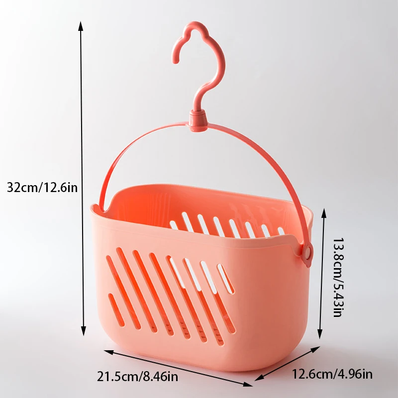 Bathroom Wall Hanging Basket Plastic Small Bath Basket Shampoo & Body Wash Toiletries Storage Basket