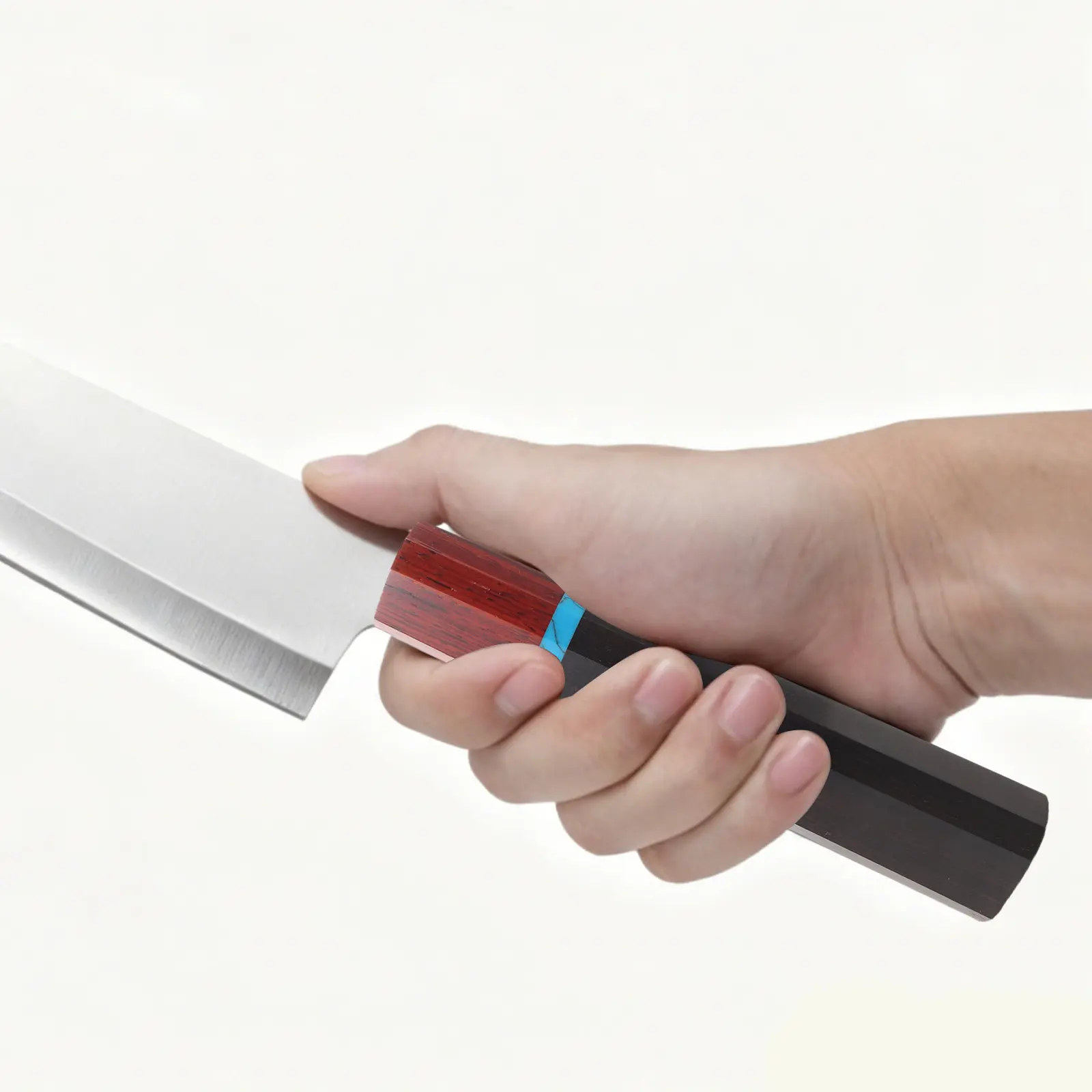 Wooden Japanese Kitchen Knife Handle Octagonal Nonslip Ergonomic Grip Broken Repair Cooking Tool