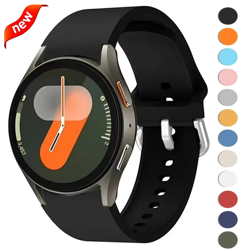 Kein Lücken-Silikonarmband für Samsung Galaxy Watch 4/5/6/7/FE 40 mm/44 mm 5 Pro 45 mm Armband für Watch 4 6 Classic 47/46 mm