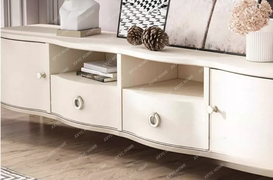 Modern minimalist solid wood layout, living room, bedroom, model home, storage cabinet, high-end TV cabinet