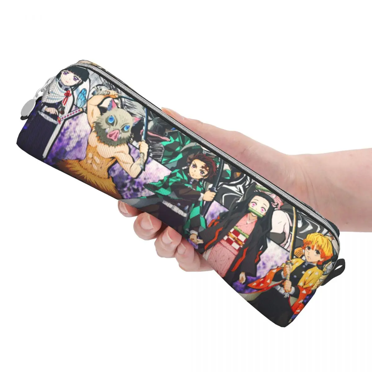 Demon Slayer Pencil Cases Tanjiro Nezuko Pencilcases Pen Box for Girls Boy Big Capacity Bag School Supplies Cosmetic Accessories