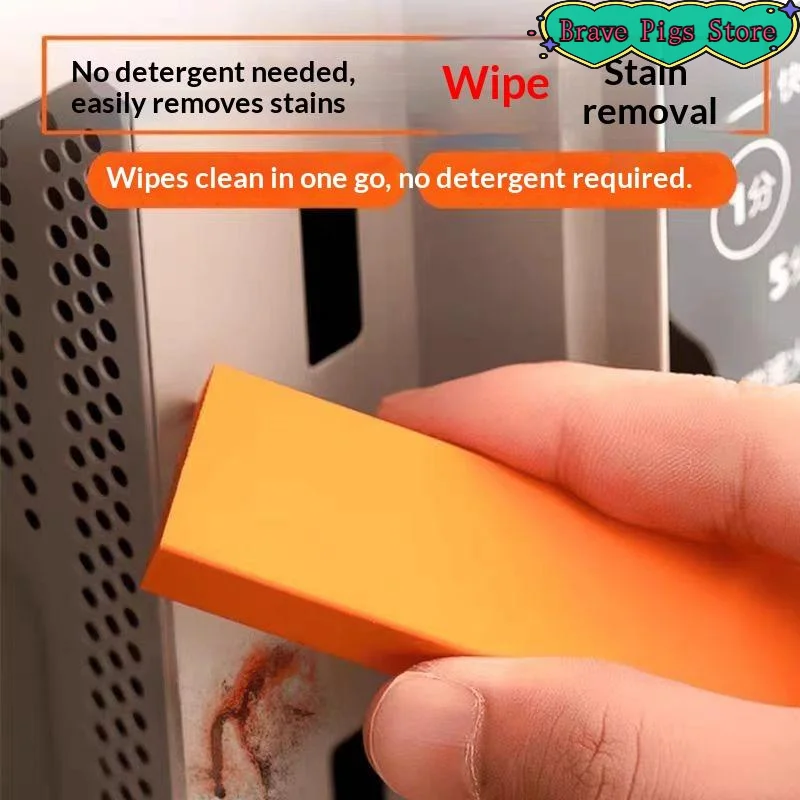 1Pcs Effortless Rubber Scrubber Magic Cleaning Eraser - Safe Uncharged Stain And Rust Remover For Bathroom Glass, Kitchen Pots