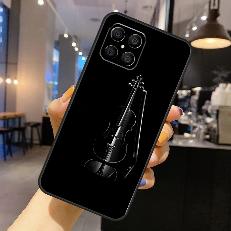 Rock Music Instrument Guitar Case For Huawei Honor 50 X9 X8 X7 P20 P30 P40 Lite P50 Pro P Smart 2021 Nova 9 5T Cover