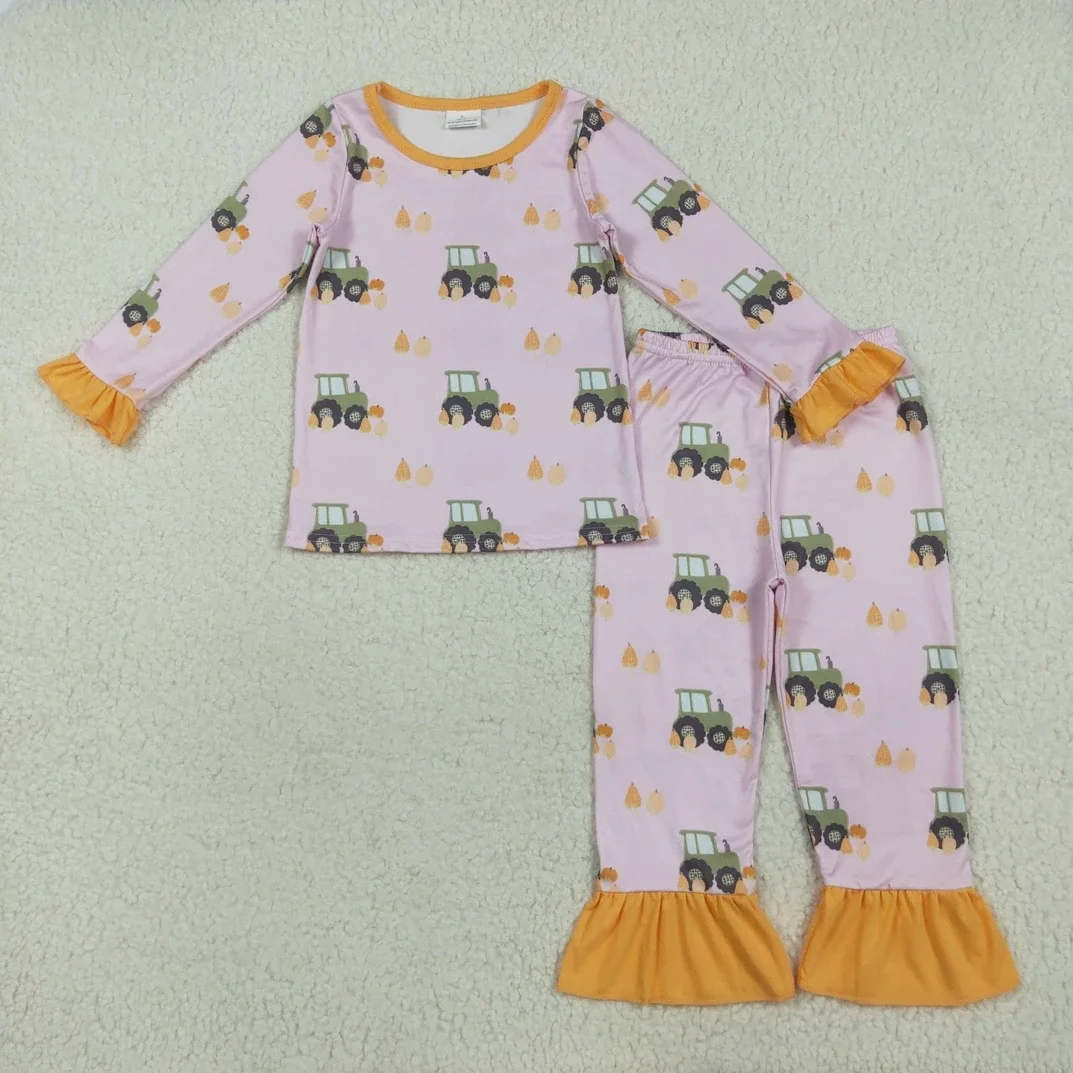 

New RTS Sibling Girls Halloween Holiday Wear Pumpkins Trucks Pajamas Set baby boy fall kid nightwear Clothing kids clothes sets