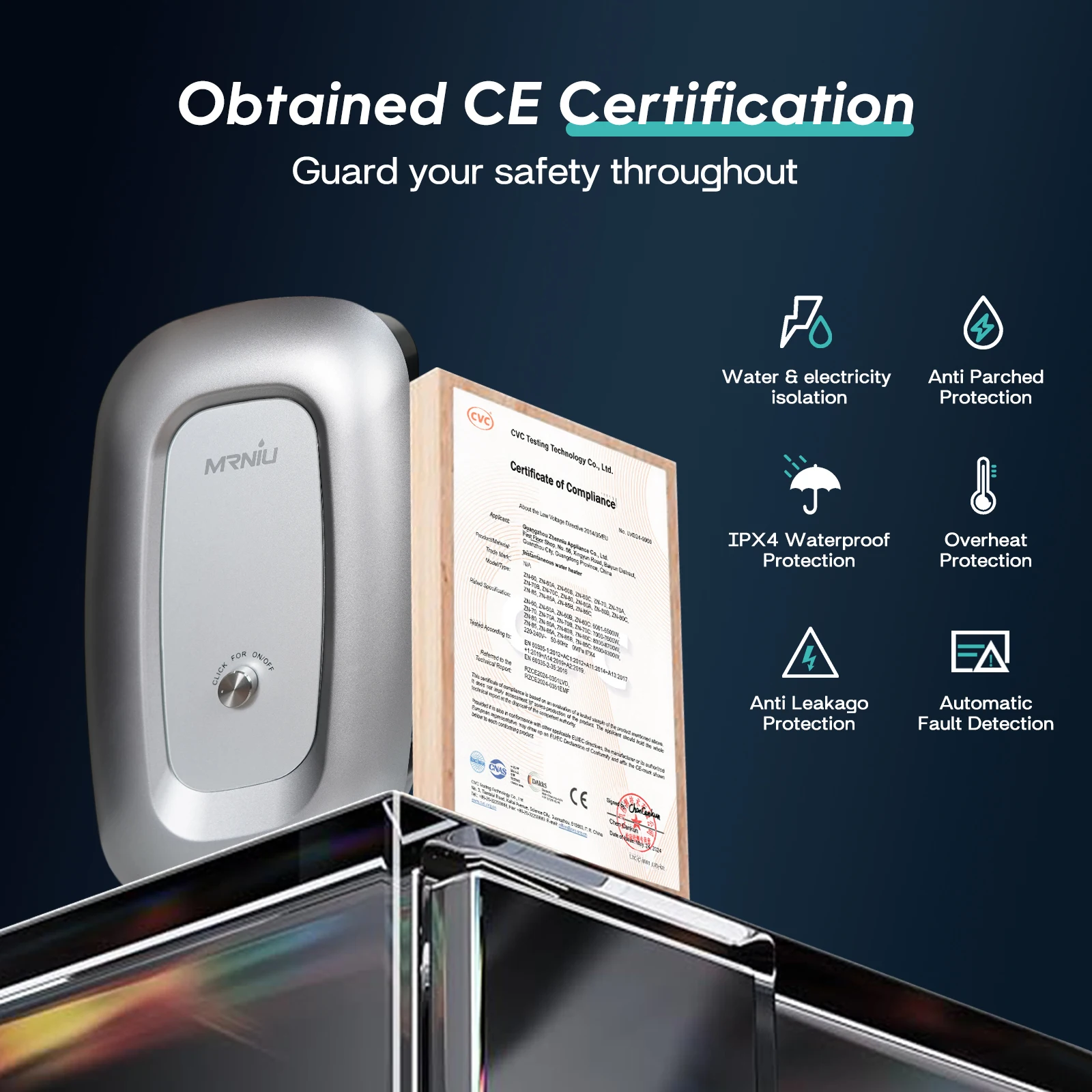 Chauffe-eau électrique instantané sans réservoir douche salle de bain bain chauffe-eau 220V 7000W bouton hôtel ménage appartement famille