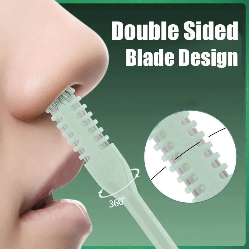 

360 Degree Rotate Nostril Cleaning Scissors Double Sided Nose Hair Knife Manual Nostril Cleaning Nose Hair Trimmer