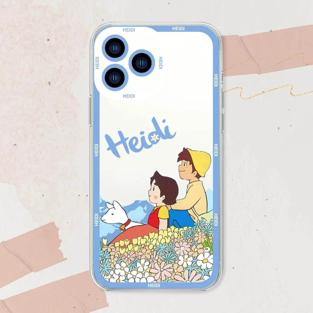 Cartoon Heidi Cute Phone Case For iphone 11 12 13 14 15 Mini Plus Pro Max Transparent Shell