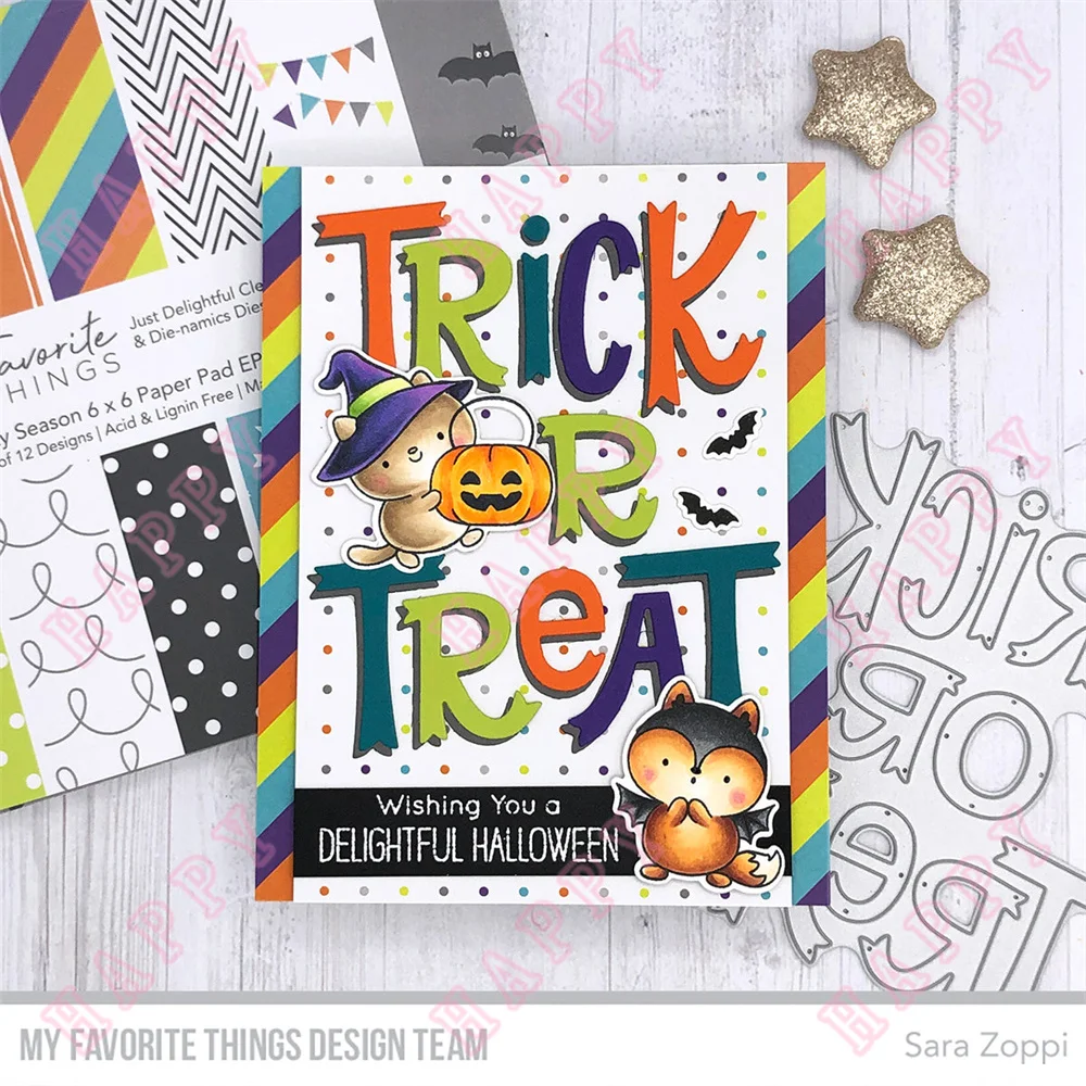 Halloween Metal Cutting Dies Trick or Treat  Scrapbook Diary Decoration Paper Craft Embossing Template DIY Greet Card Handmade