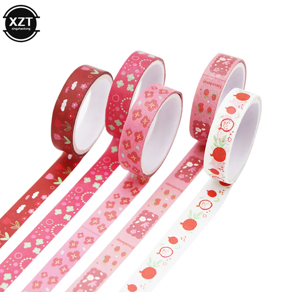 5 PC/Pack Colourful Prints Washi Tape Set Decoration Sticker Scrapbooking Diary Adhesive Masking Tape Stationery School Supplies