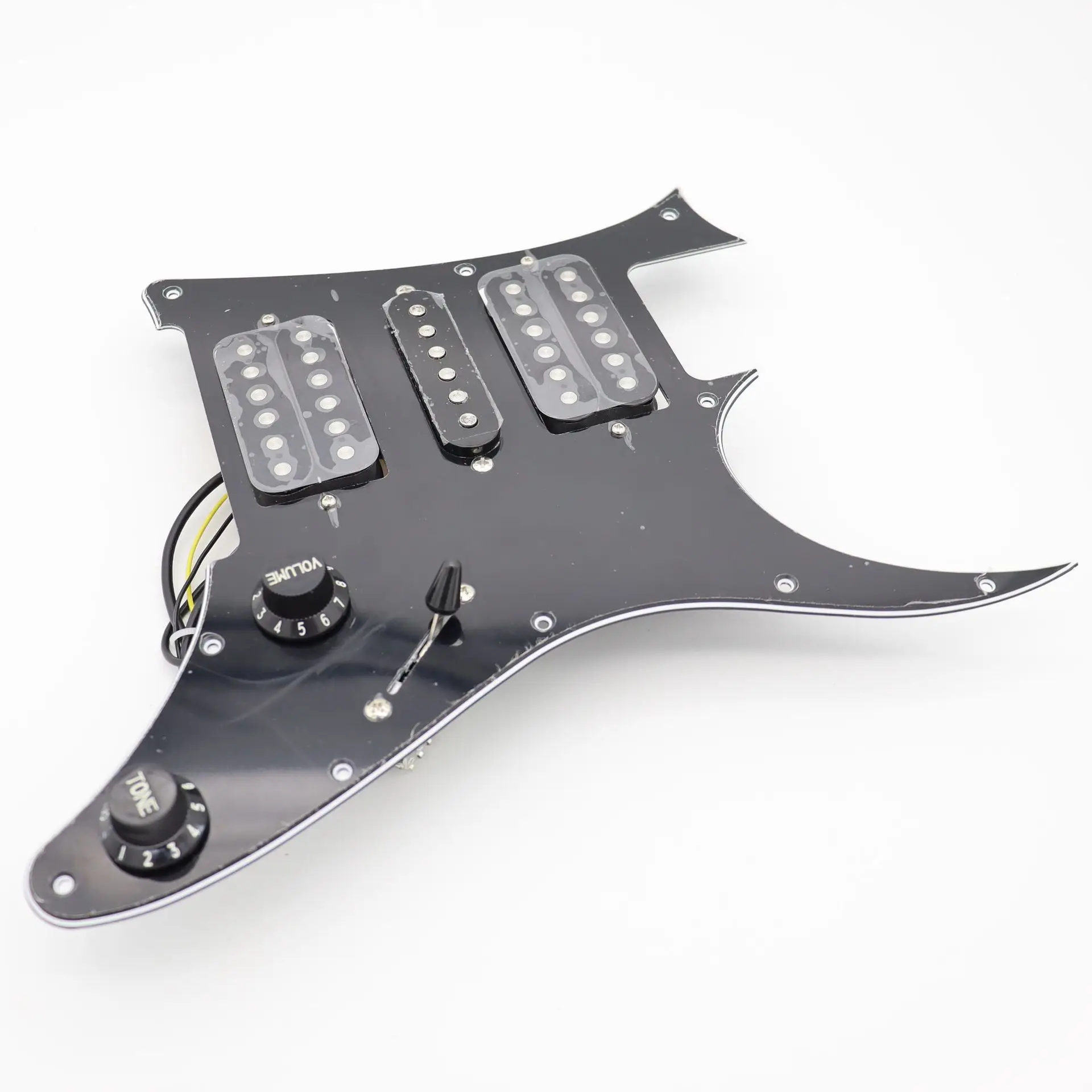 HSH Electric guitar pickguard circuit assembly complete set 3-Ply White Guitar Parts & Accessories