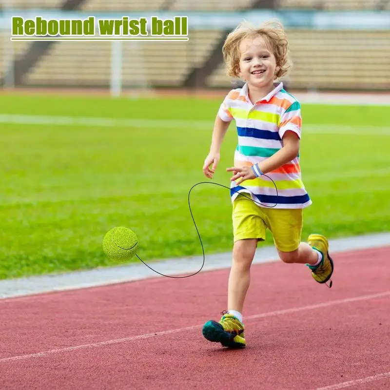 Wrist Return Ball Throw And Catch Bouncy Silent Wrist Ball Funny Tennis Balls Adjustable Strap Indoor Outdoor Rebound Ball