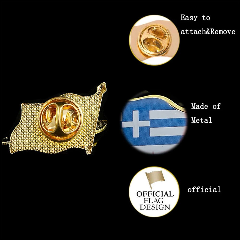 Greece Waving Flag Lapel Pin Clothes/Bag Tie Tack Badge Lapel Pin Brooch Decoration Fashion Gift