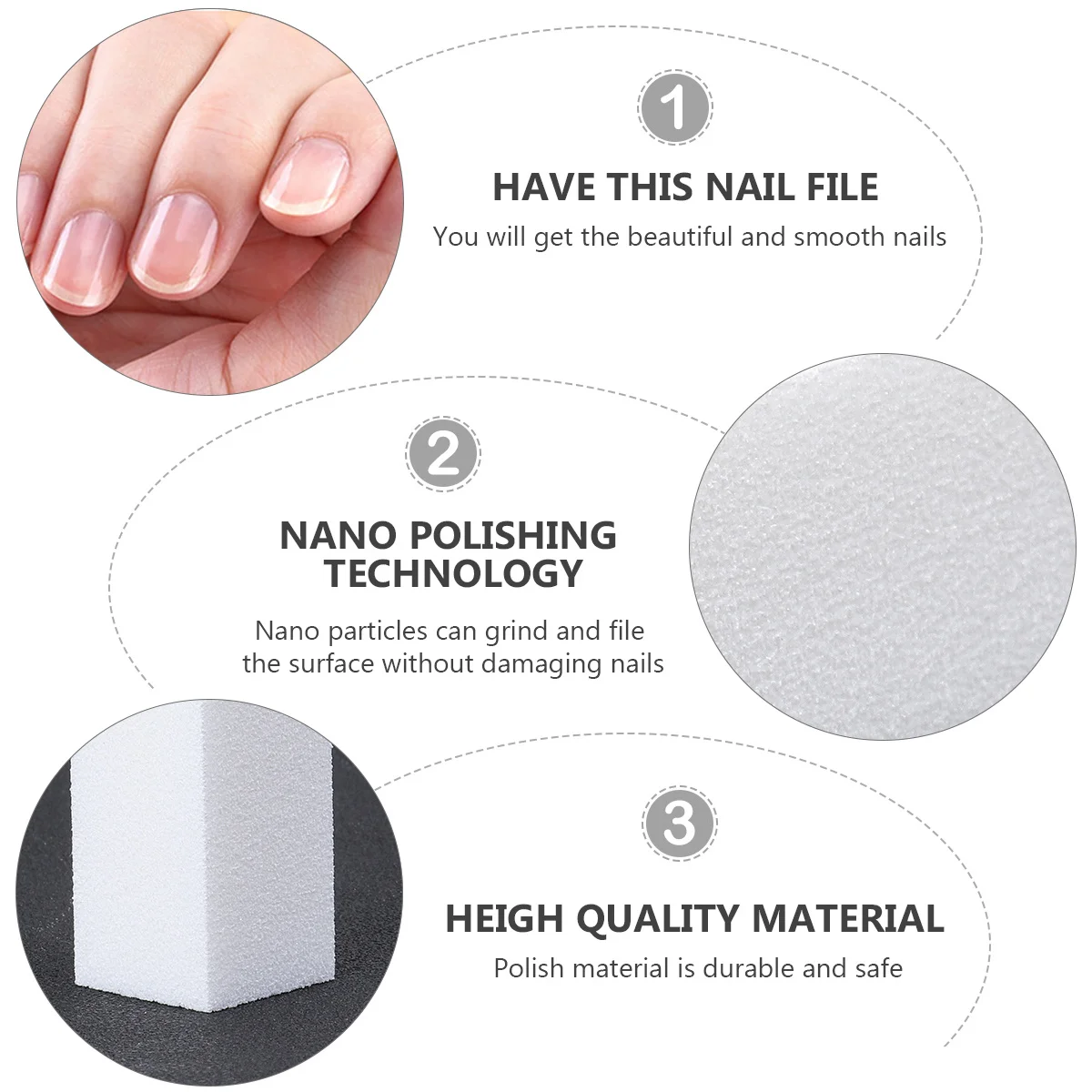 Pilnik do paznokci, trwałe narzędzie do polerowania, żel UV, akcesoria do manicure i pedicure, biały, profesjonalny, do użytku domowego, łatwy w użyciu.