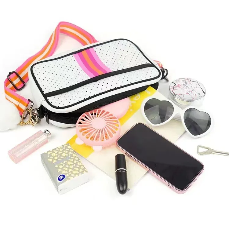 

Spot casual fashion striped printing women's mobile phone bag