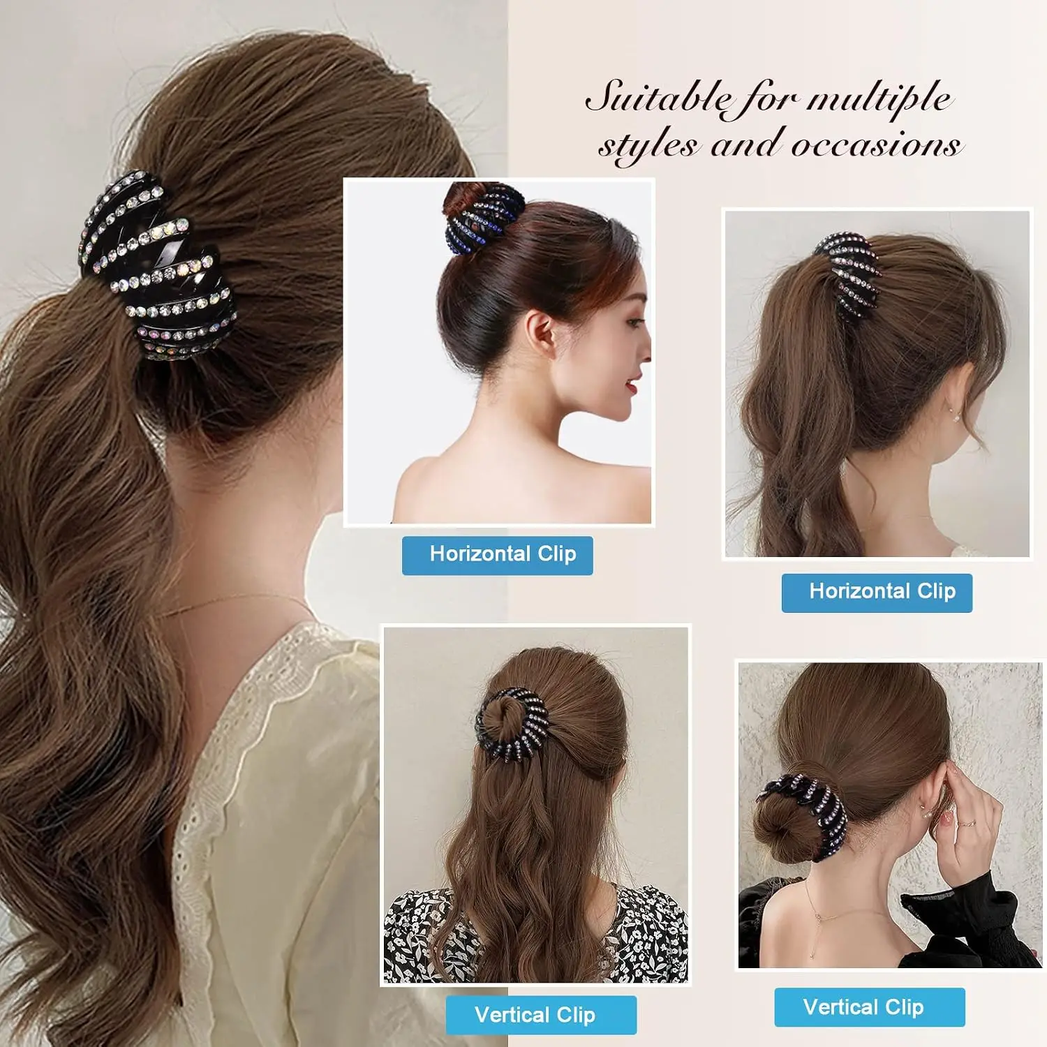 5 Pcs Bird Nest Hair Clips Holder Ponytail Holder Bun Barz Bun Clip Accessories for Women and Girls (Color-5) view 2