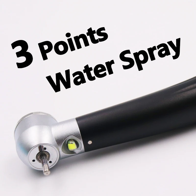 Brightly Rainbow LED Light High Speed Dental Air Turbine Handpiece 3 Water Spray Ceramic Bearing Rotor Lighting Push Button Tool